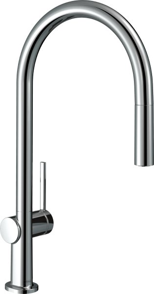 Hansgrohe Talis M54 Single Lever Kitchen Mixer 210 with Pull-Out Spout & Sbox, Single Spray Mode - Chrome