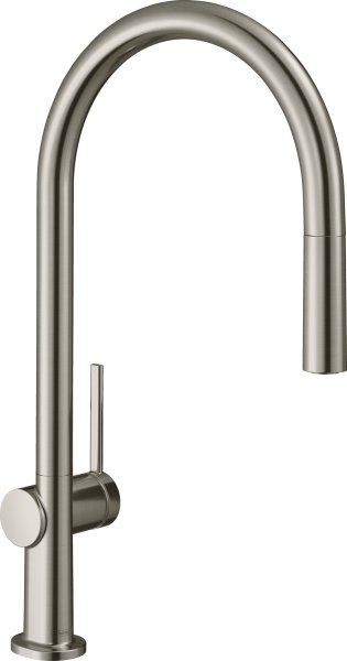 Hansgrohe Talis M54 Single Lever Kitchen Mixer 210 with Pull-Out Spout & Sbox, Single Spray Mode - Stainless Steel Finish