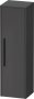 Duravit D-Code 1320 x 400mm 1 Door Right Opening Semi-Tall Cabinet w/ Black Handles - Matt Graphite