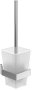 Villeroy & Boch Elements Striking Wall Mounted Frosted Glass Toilet Brush Set - Chrome