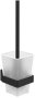 Villeroy & Boch Elements Striking Wall Mounted Frosted Glass Toilet Brush Set - Matt Black