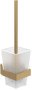 Villeroy & Boch Elements Striking Wall Mounted Frosted Glass Toilet Brush Set - Brushed Gold