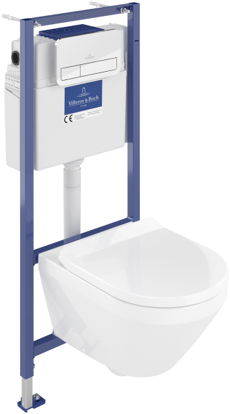 Villeroy & Boch Viconnect Pro 2.0 Wall Installation Frame Bundle with Architectura New WC & Chrome Flush Plate