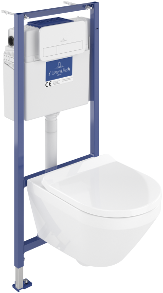 Villeroy & Boch Viconnect Pro 2.0 Wall Installation Frame Bundle with Architectura New WC & White Flush Plate