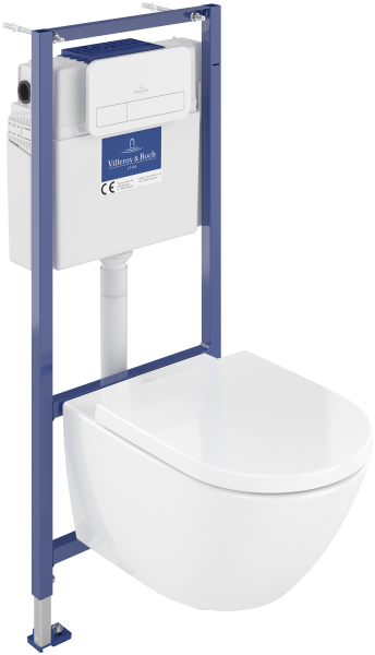 Villeroy & Boch Viconnect Pro 2.0 Wall Installation Frame Bundle with Subway 3.0 WC & White Flush Plate