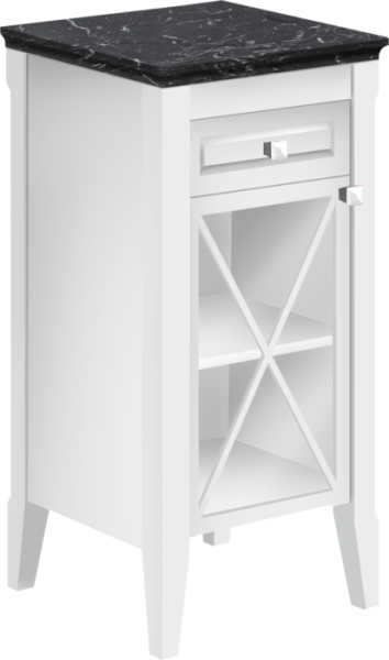 Villeroy & Boch Hommage 450mm Left Hand Hinge Side Cabinet & Worktop - Matt White