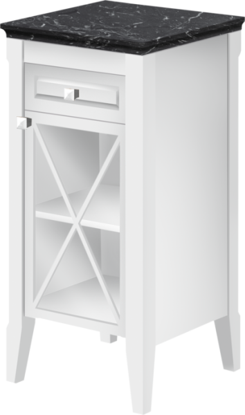 Villeroy & Boch Hommage 450mm Right Hand Hinge Side Cabinet & Worktop - Matt White