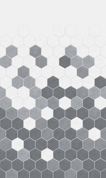 Kinewall Grey Monochrome Hexagon 1500mm x 2500mm Panel