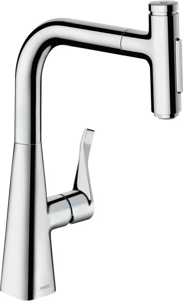 Hansgrohe Metris Select M71 Single Lever Kitchen Mixer with Pull-Out Spray - Chrome