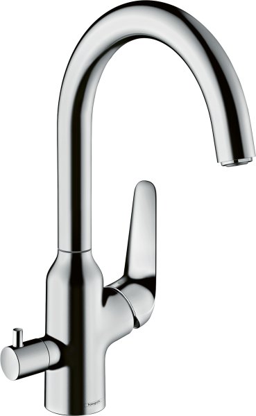 Hansgrohe Focus M42 Single Lever Kitchen Mixer 220 with Shut-Off Valve for Additional Appliance, Single Spray Mode - Chrome