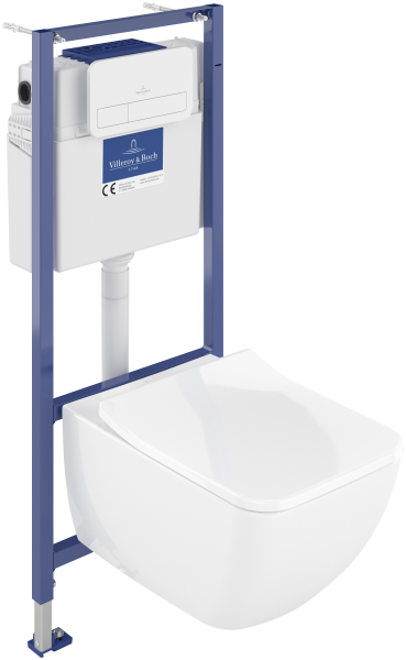 Villeroy & Boch Viconnect Pro 2.0 Wall Installation Frame Bundle with Venticello WC & White Flush Plate