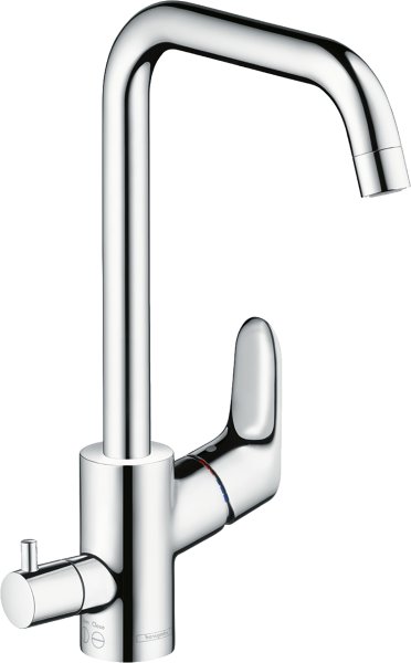 Hansgrohe Focus M41 Single Lever Kitchen Mixer 260 with Shut-Off Valve for Additional Appliance, Single Spray Mode - Chrome