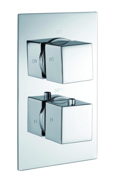 The White Space Single Outlet Concealed Shower Valve with Square Handles - Chrome