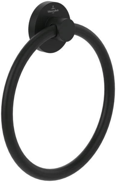 Villeroy & Boch Elements Tender Towel Ring - Matt Black