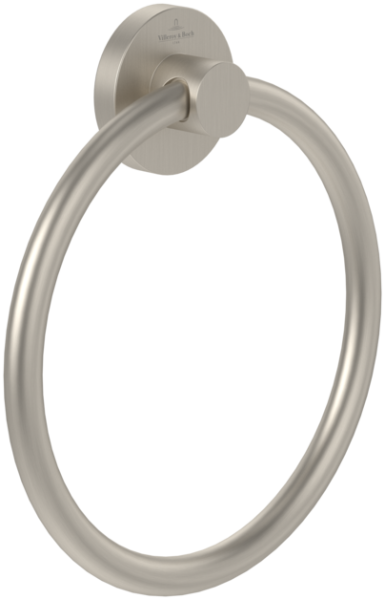 Villeroy & Boch Elements Tender Towel Ring - Matt Brushed Nickel