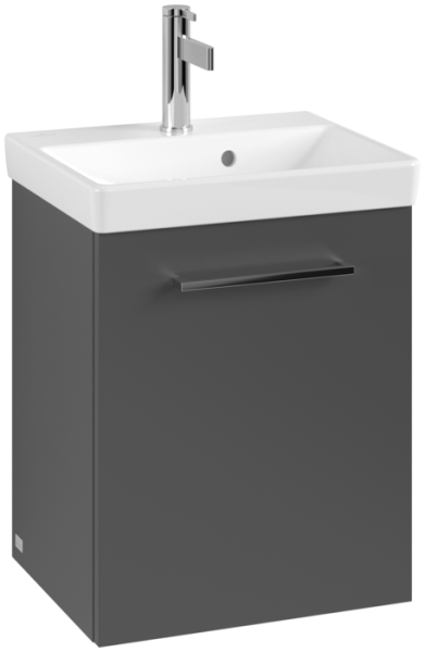 Villeroy & Boch Avento 400mm 1 Right Hand Door Vanity Unit - Matt Graphite