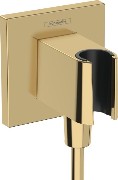 Hansgrohe Fixfit E Wall Outlet with Shower Holder - Polished Gold-Optic