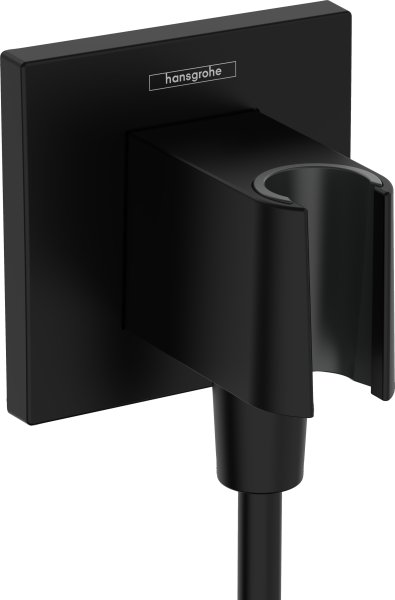 Hansgrohe Fixfit E Wall Outlet with Shower Holder - Matt Black