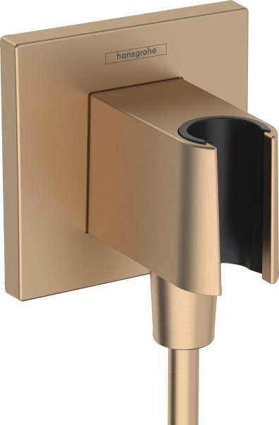 Hansgrohe Fixfit E Wall Outlet with Shower Holder - Brushed Bronze