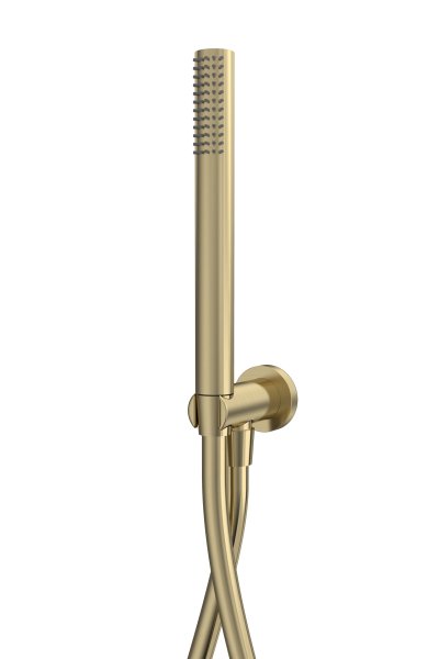 Tavistock Round Microphone Handset with Elbow Outlet & Hose - Brushed Brass