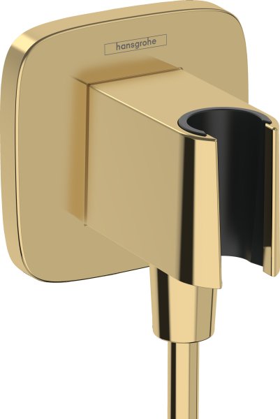 Hansgrohe Fixfit Q Wall Outlet with Shower Holder - Polished Gold-Optic