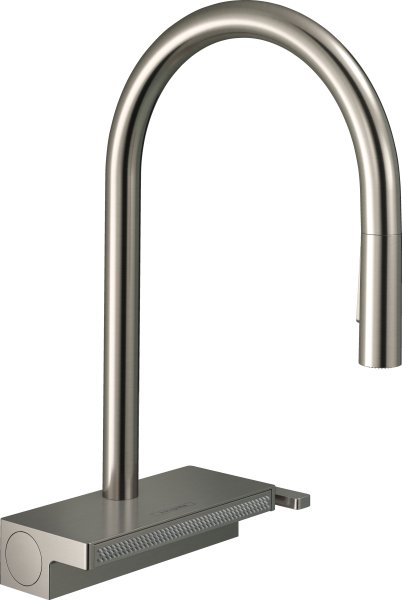 Hansgrohe Aquno Select M81 Single Lever Kitchen Mixer 170, Pull-Out Spray, 3 Spray Modes - Stainless Steel Finish