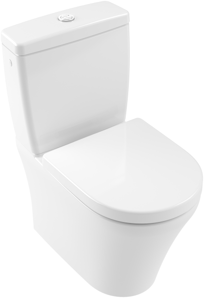 Villeroy & Boch O.Novo Close-Coupled Rimless Washdown Closed-Back Toilet Suite with Directflush - White Alpin