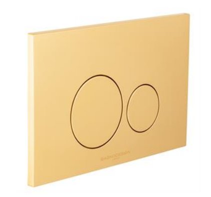 Bagnodesign Dual Satin Gold Flush Plate with Round Buttons | Bathroom ...