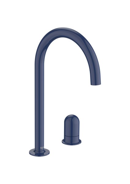 Roca Nu Large Deck-Mounted 2 Hole Basin Mixer with Dome Handle - Cobalt Blue