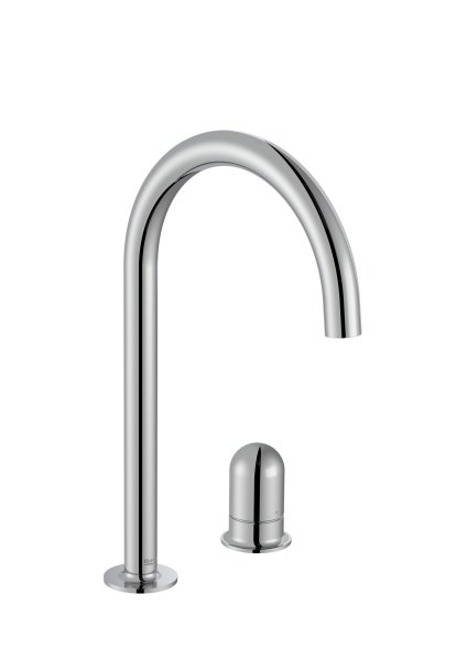 Roca Nu Large Deck-Mounted 2 Hole Basin Mixer with Dome Handle - Chrome