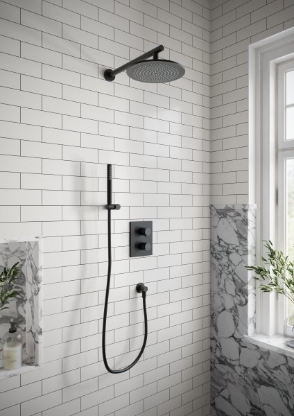 Villeroy & Boch Round Complete Shower Set - Matt Black