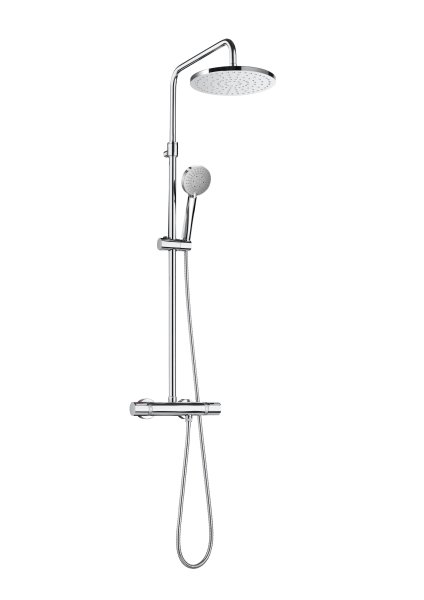 Roca Even-T Thermostatic Shower Column with Round Head - Chrome