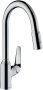 Hansgrohe Focus M42 Single Lever Kitchen Mixer 220 with Pull-Out Spray, 2 Spray Modes - Chrome