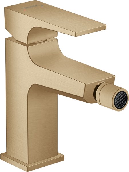 Hansgrohe Metropol Single Lever Bidet Mixer with Lever Handle & Push-Open Waste - Brushed Bronze