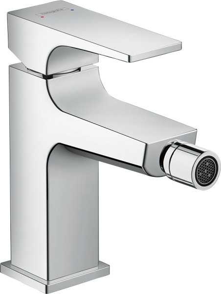 Hansgrohe Metropol Single Lever Bidet Mixer with Lever Handle & Push-Open Waste - Chrome