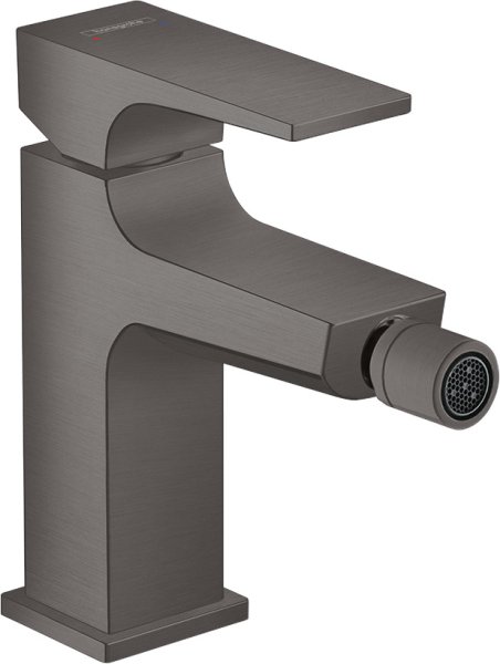 Hansgrohe Metropol Single Lever Bidet Mixer with Lever Handle & Push-Open Waste - Brushed Black Chrome