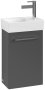 Villeroy & Boch Avento 340mm 1 Left Hand Door Vanity Unit with Chrome Handle - Graphite