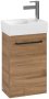 Villeroy & Boch Avento 340mm 1 Left Hand Door Vanity Unit with Black Handle - Oak Kansas