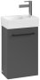 Villeroy & Boch Avento 340mm 1 Left Hand Door Vanity Unit with Black Handle - Graphite