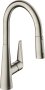 Hansgrohe Talis M51 Single Lever Kitchen Mixer 200 Ecosmart with Pull-Out Spray, 2 Spray Modes - Stainless Steel Finish