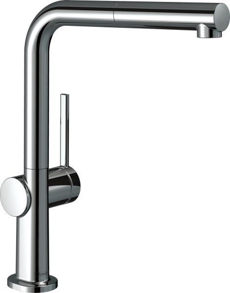 Hansgrohe Talis M54 Single Lever Kitchen Mixer 270 with Pull-Out Spout & Sbox, Single Spray Mode - Chrome