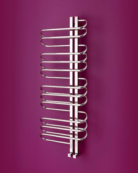 Zehnder Orbit Towel Radiator Left-Handed 1200 x 500mm - Stainless Steel Mirror