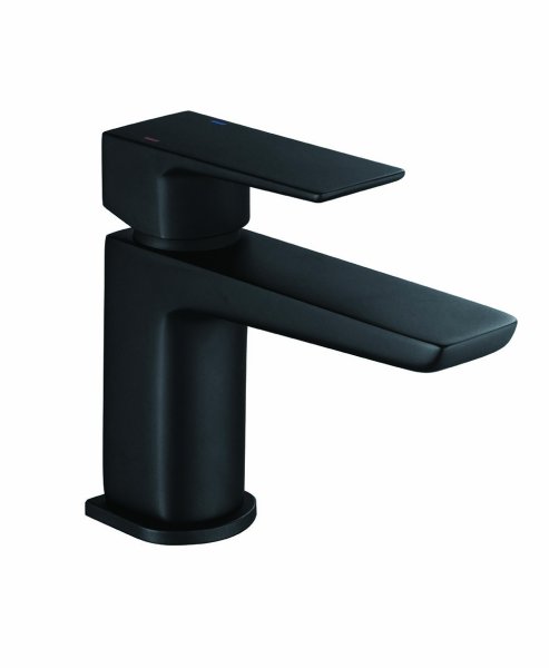 The White Space Veto Mini Mono Basin Mixer with Pop-Up Waste - Black