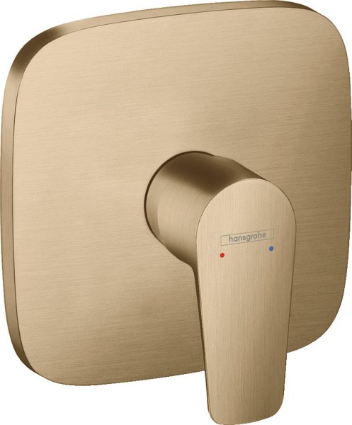 Hansgrohe Talis E Single Lever Manual Shower Mixer Soft Cube for Concealed Installation - Brushed Bronze