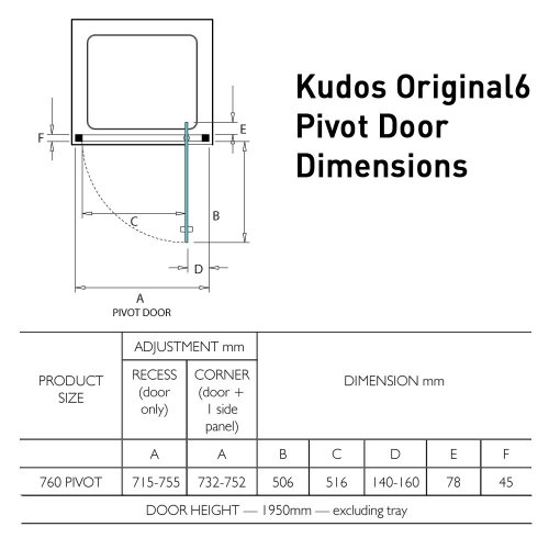 Kudos Original6 760mm Pivot Door