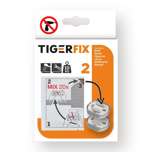 Coram Tigerfix Wall Mounting Adhesive - Chrome