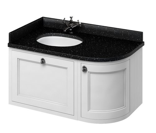 Burlington 100cm Curved Vanity Unit With Worktop Bathroom