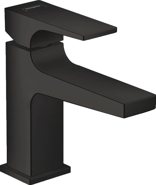 Hansgrohe Metropol Single Lever Basin Mixer 100 with Lever Handle Including Waste Set - Matt Black