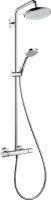 Hansgrohe Croma Showerpipe 220 1jet with Thermostatic Shower Mixer - Chrome