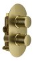 The White Space Lozenge Shape Single Outlet Thermostatic Shower Valve - Brushed Brass